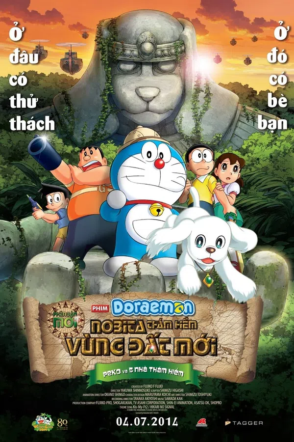 Xem Phim Doraemon: Nobita Thám Hiểm Vùng Đất Mới – Peko và 5 Nhà Thám Hiểm Vietsub HD Online